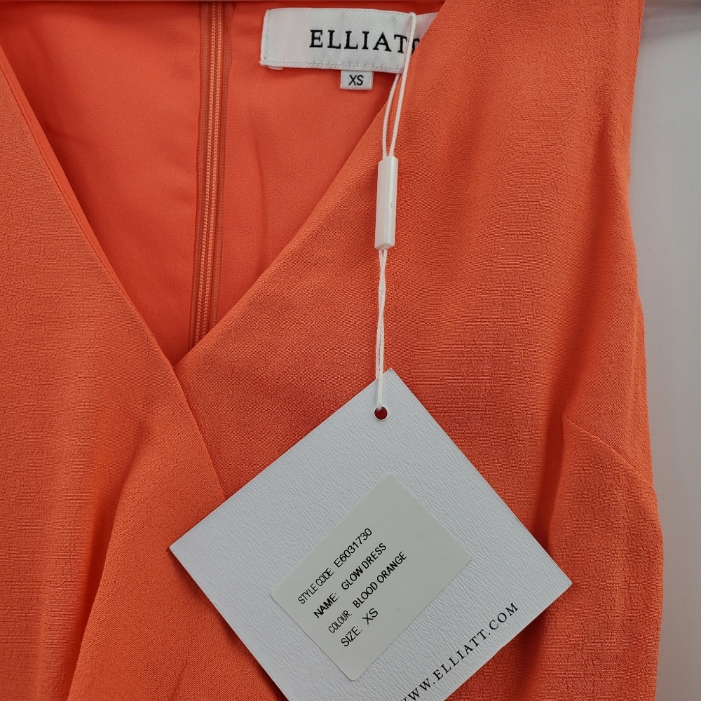 Revolve Elliatt Glow Dress Blood Orange Asymmetric - Picture 6 of 7